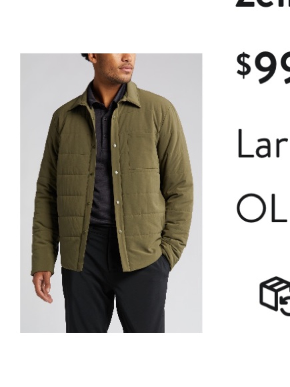 Zella Raid Insulated Jacket Quilted Jacket Beige & Green Large